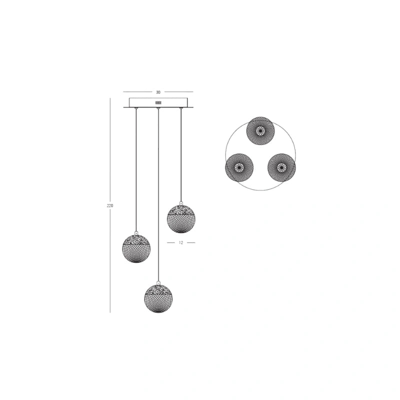 Brilli sospensione a 3 30x220cm (art.25324)