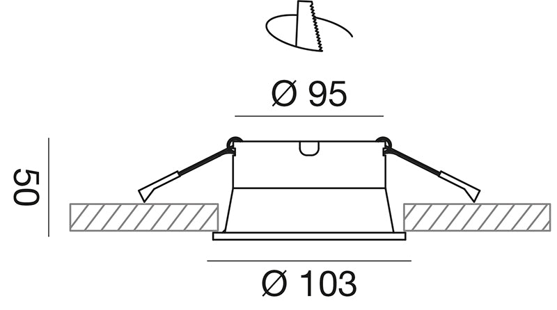 AuraSoft faretto incasso Ø103