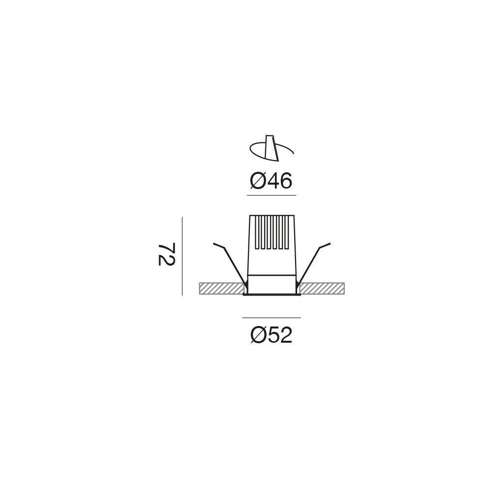 Vertex faretto incasso Ø52