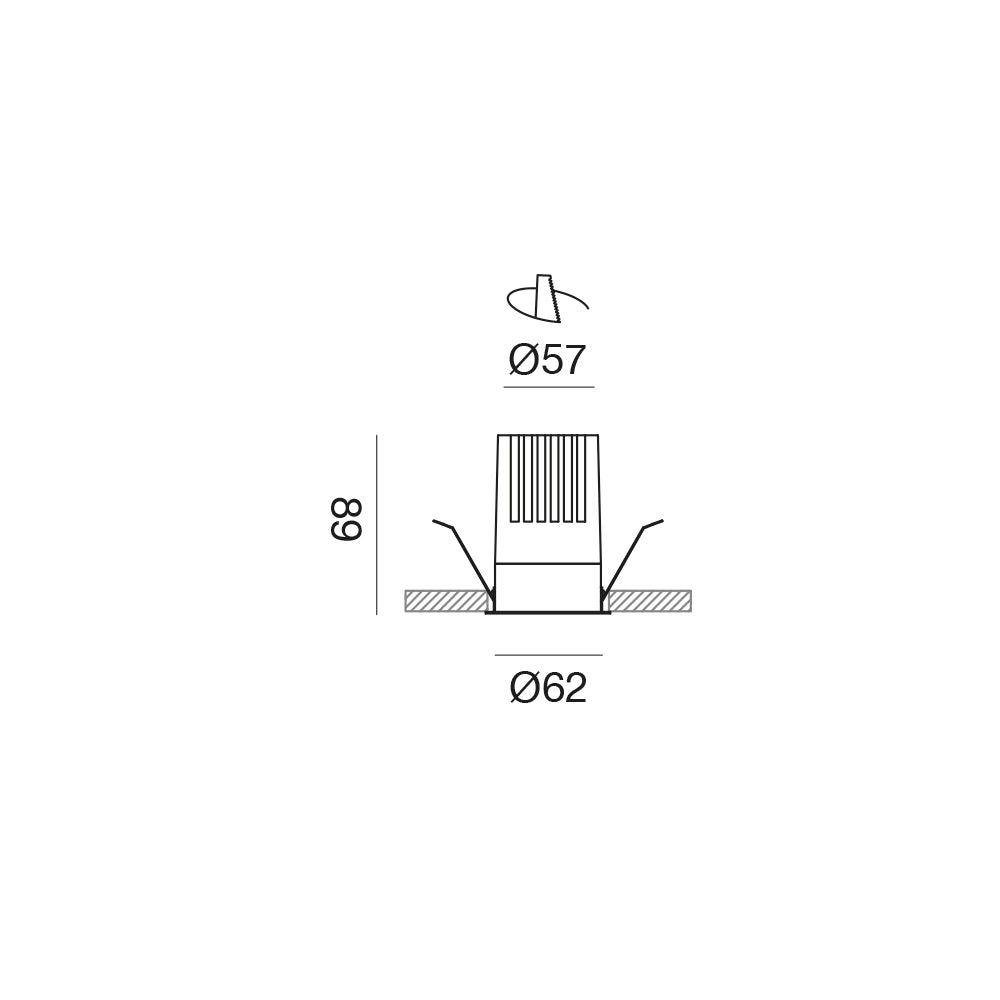 Vertex faretto incasso Ø62