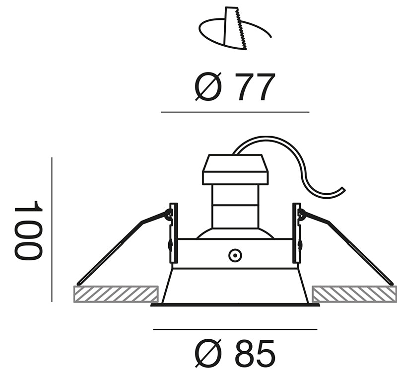 Tilt faretto Ø85