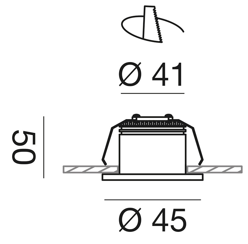 Aura Beam faretto incasso Ø45