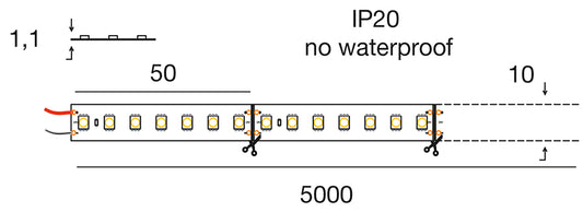 STRIP LED 19.2W/m - 10 mm 24Vdc