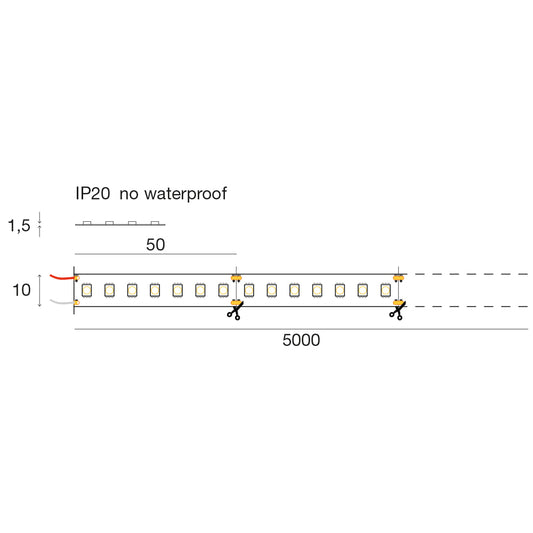 STRIP LED 14.4W/m - 10 mm 24Vdc