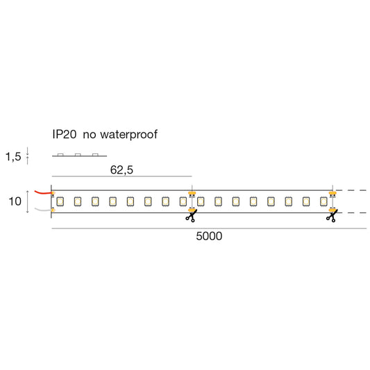 STRIP LED 12W/m - 10 mm 24Vdc