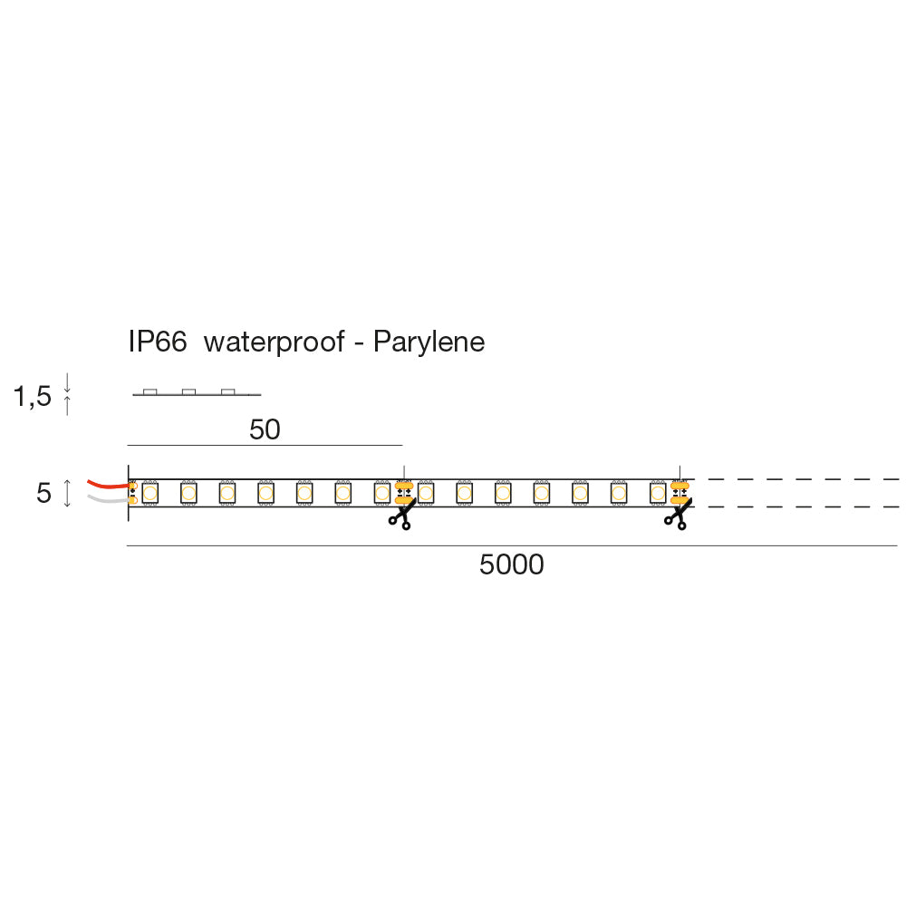 STRIP LED 11W/m - 5 mm 24Vdc