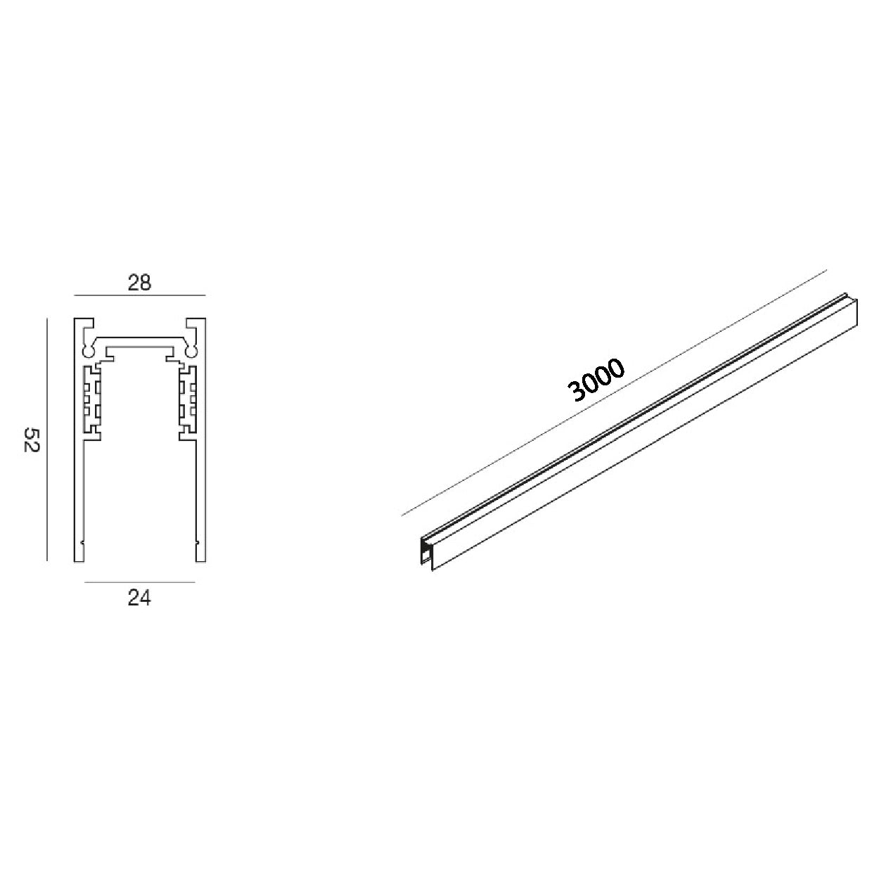Binario per proiettori 48Vdc