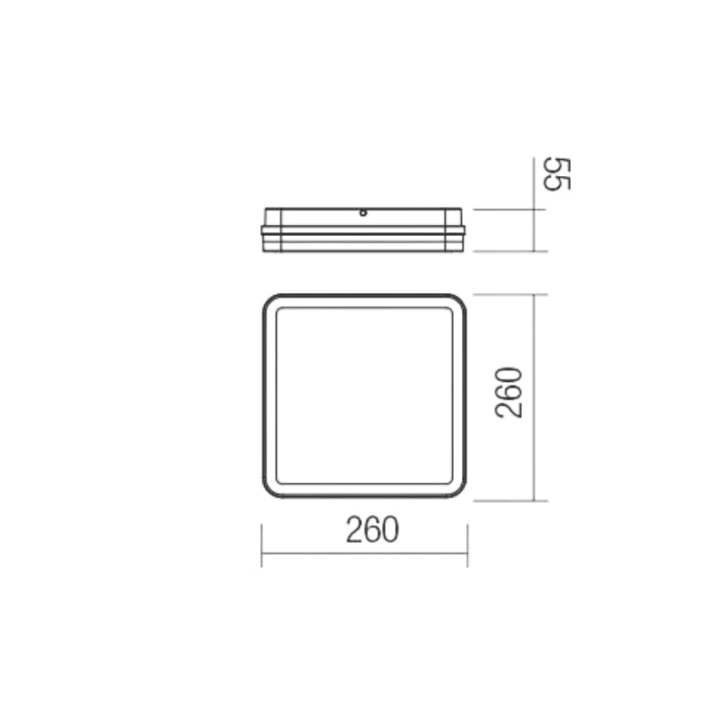 Isola Plafoniera con sensore 260mm Quadrato
