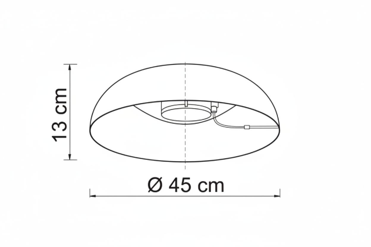 Uval plafoniera Ø45