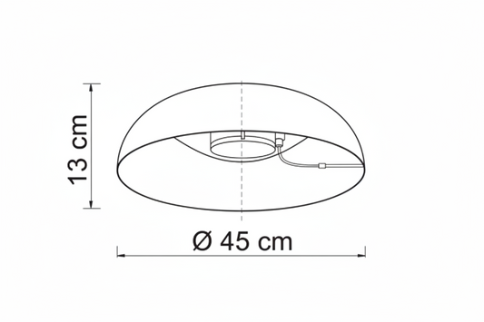 Uval plafoniera Ø45