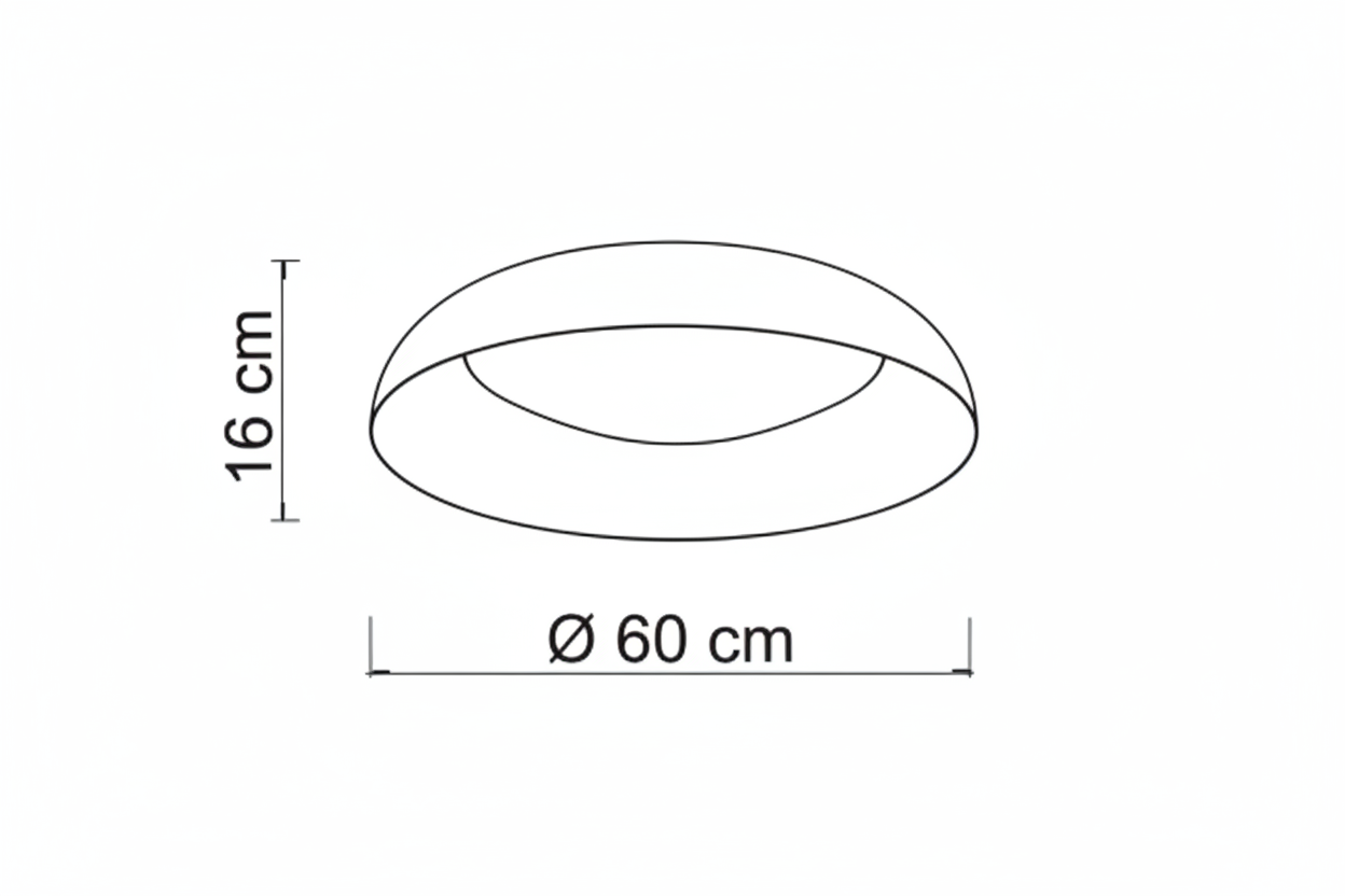 Uval plafoniera Ø60