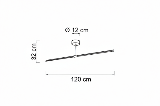 Jia plafoniera oro 120cm