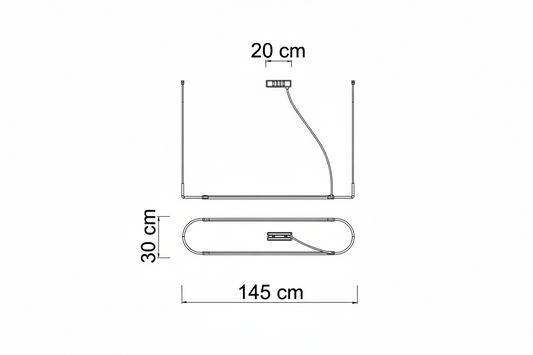 Jia sospensione nera 145cm