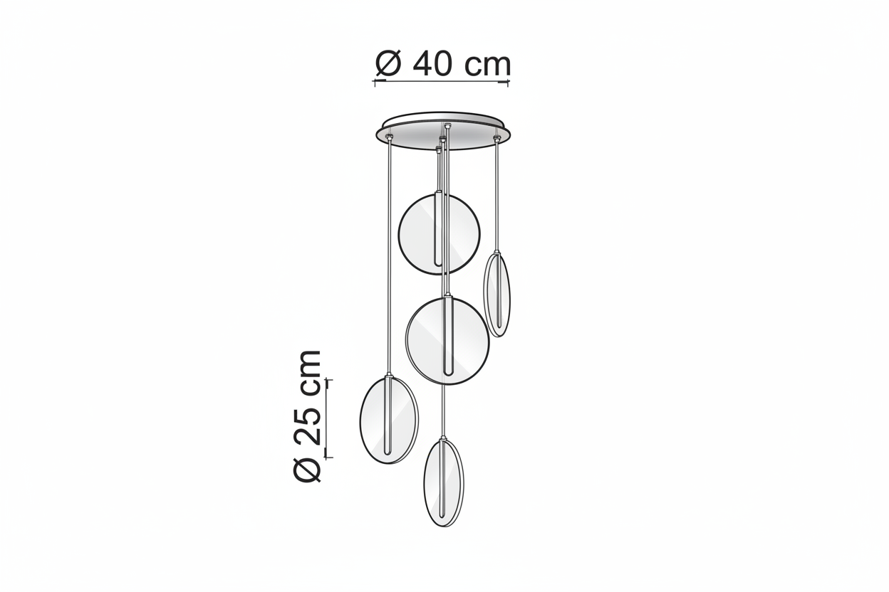 Roi sospensione nera Ø40cm