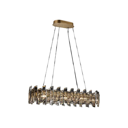 Arcadia 8 luci ovale oro