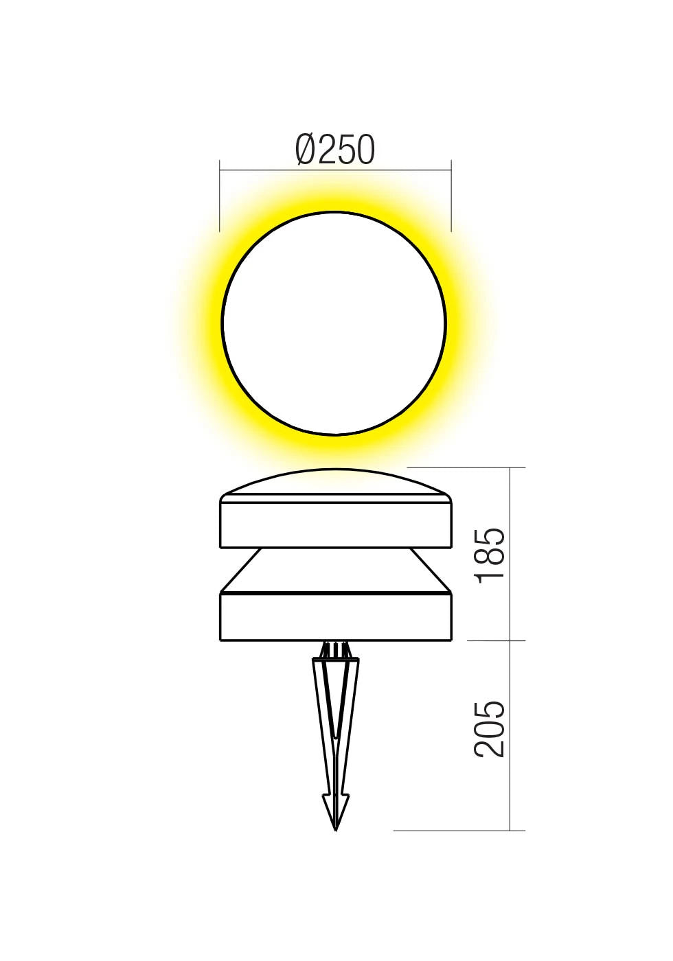 Cliff Paletto 360° Light Emission Ø250 220V Ac 2700k