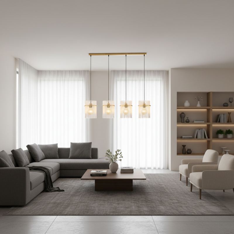 Gorley sospensione oro a 4 lineare LxLxA 1100x200x1400mm
