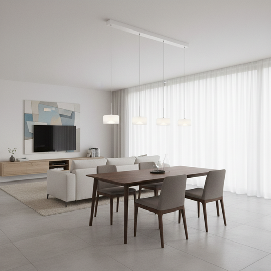 Belinda sospensione bianco LxLxA 1050x150x1500mm