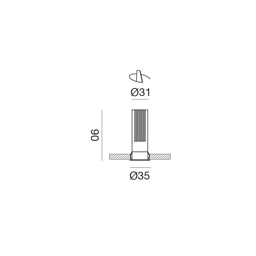 Vertex faretto incasso Ø35
