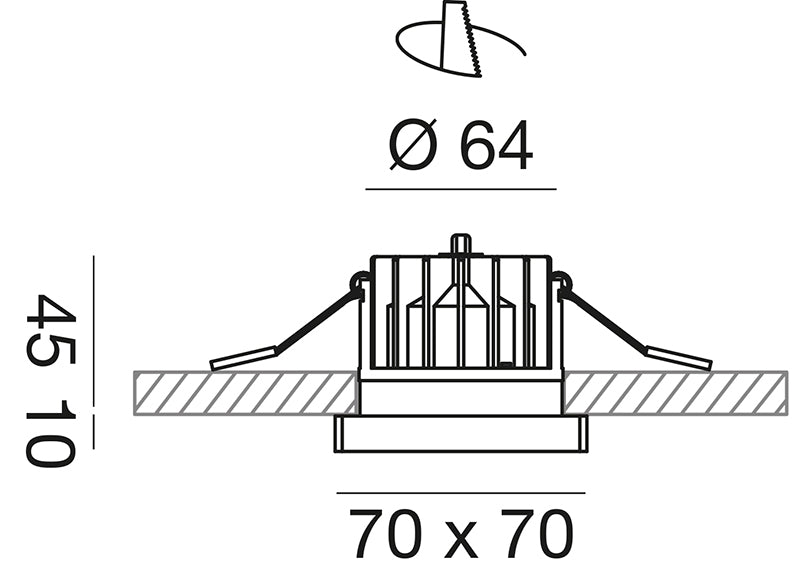 QUADRA-BEAM faretto 70x70 incasso