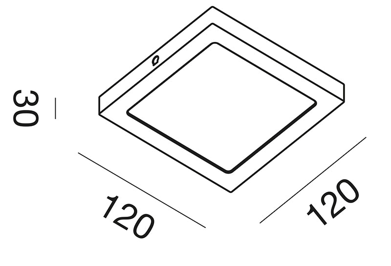 Square Small lampada da soffitto 120cm