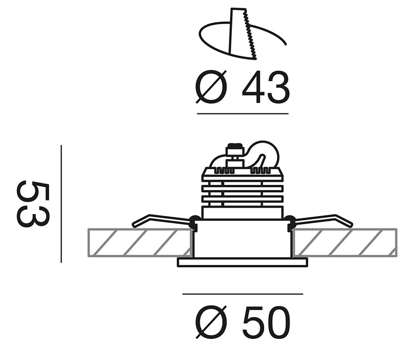 Aura Beam faretto incasso Ø50