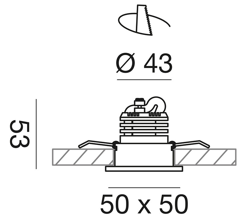 QUADRA-GLOW faretto incasso 50x50