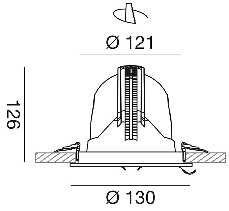 Vertex Tilt faretto incasso Ø130