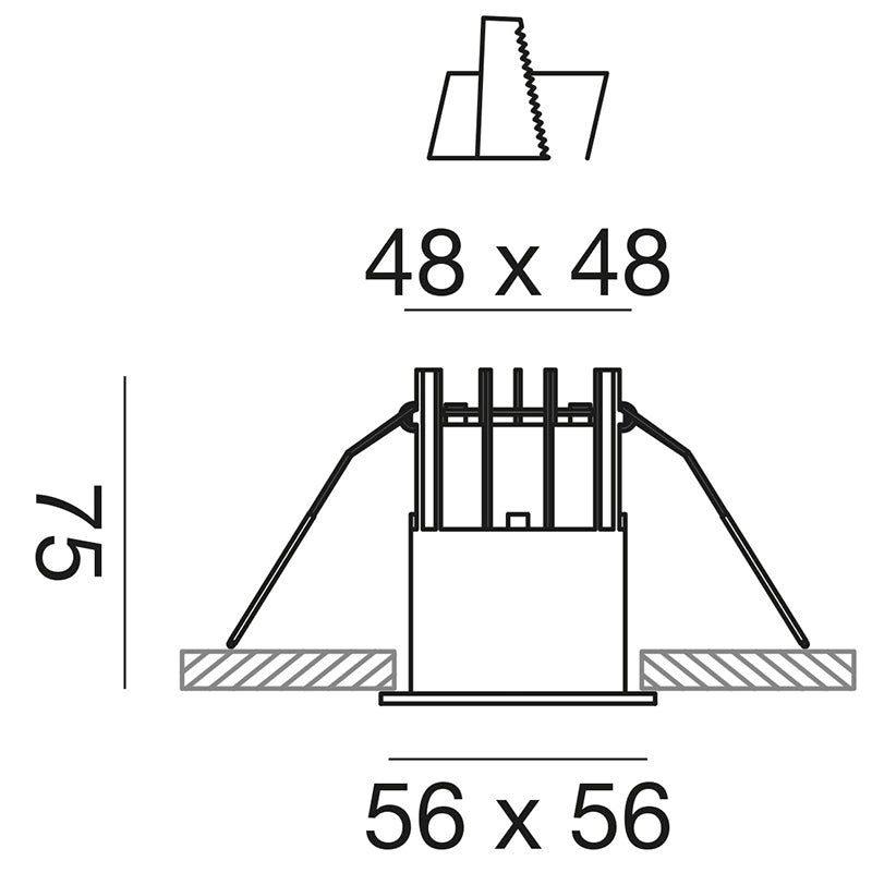 NovaBeam faretto incasso 56x56