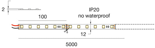 STRIP LED 14.4W/m - 12 mm 24Vdc