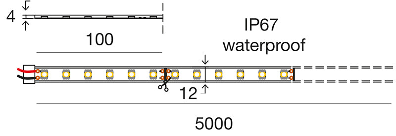 STRIP LED 14.4W/m - 12 mm 24Vdc