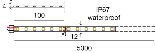 STRIP LED 14.4W/m - 12 mm 24Vdc