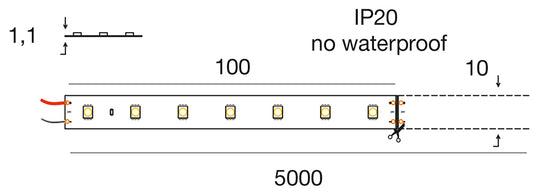 STRIP LED 14.4W/m - 10 mm 24Vdc