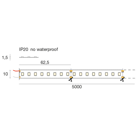 STRIP LED 12W/m - 10 mm 24Vdc