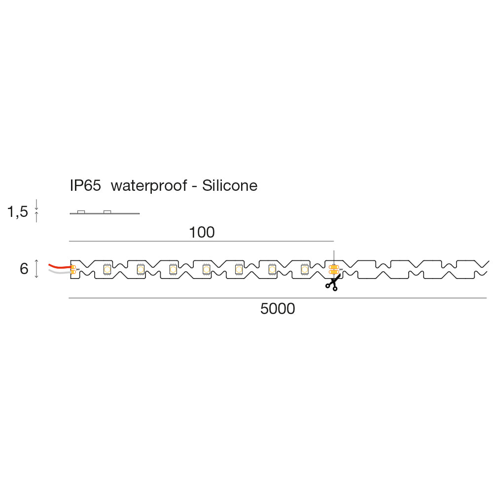 STRIP LED 10W/m - 6 mm 24Vdc