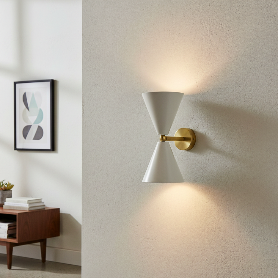 Dualità Luminosa: Applique Murale in Stile Moderno