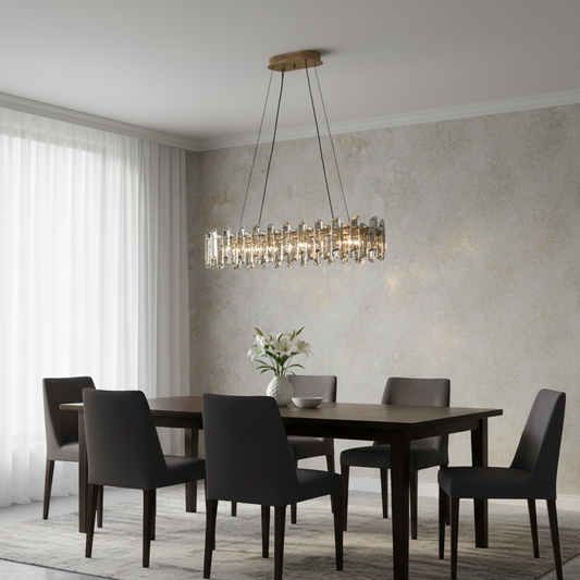 Arcadia 8 luci ovale oro