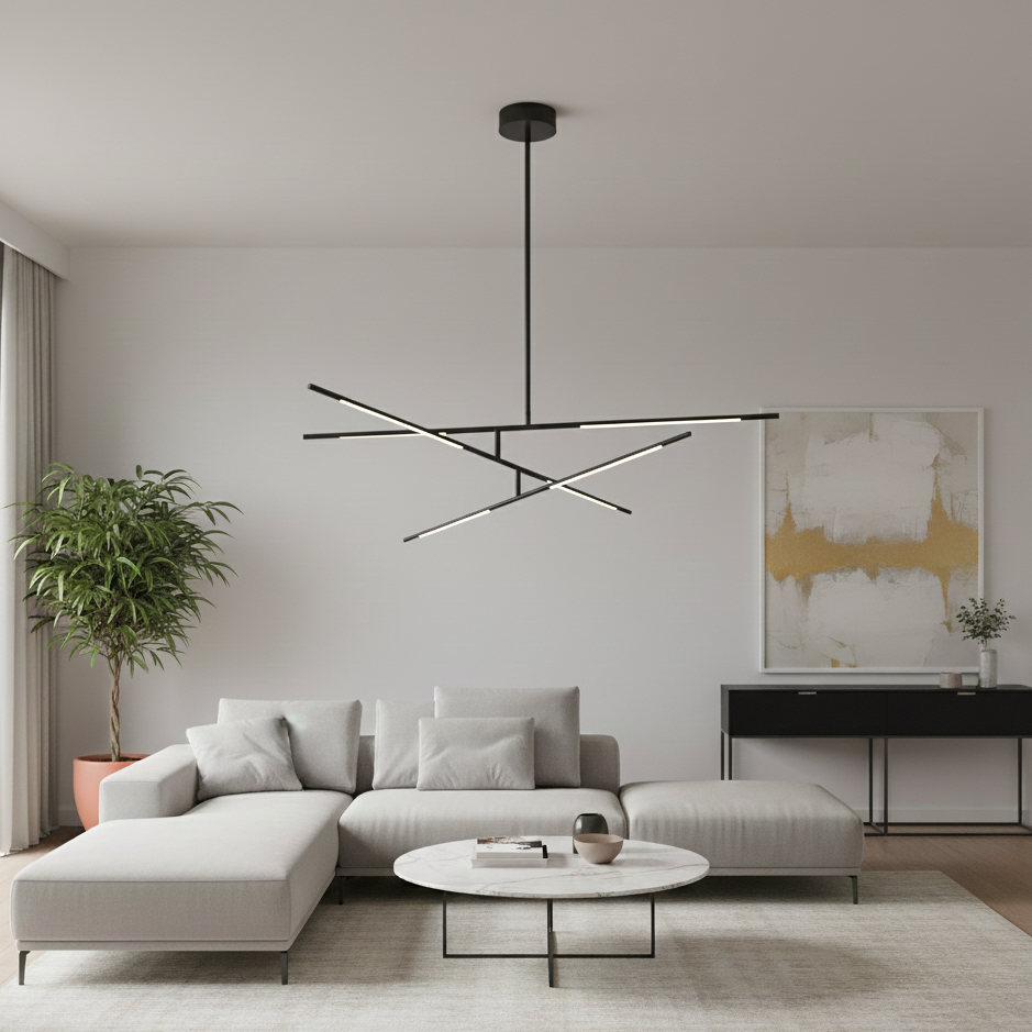 Tubular a 6 luci sospensione