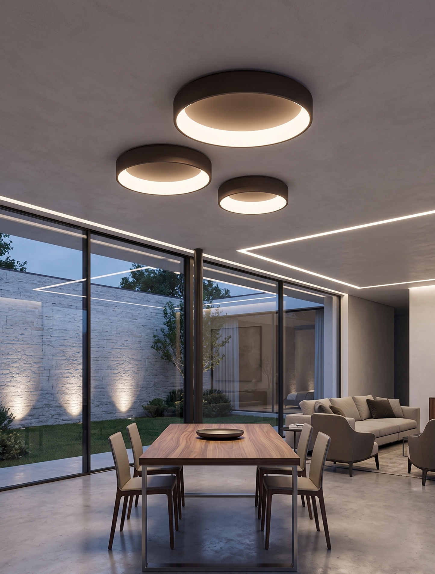 Palma plafoniera caffè 450x100x130 mm