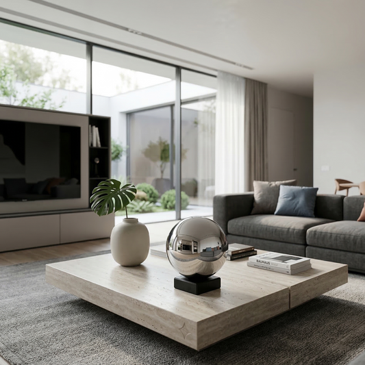 Sfera materia argento scultura