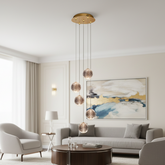 Diamante a 5 pendenti oro