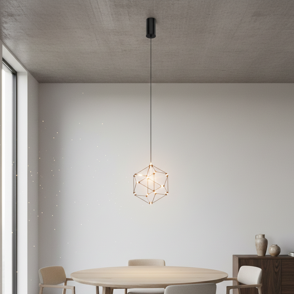 Lucciola Sospensione cromato nero