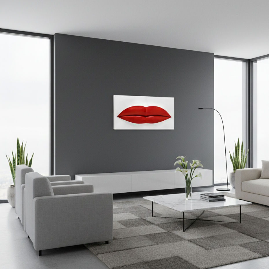 Baciami big quadro rosso  L 98 H 50 cm