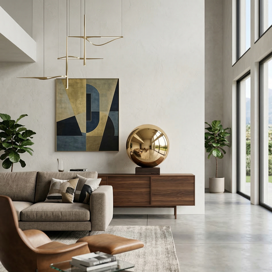 Sfera materia oro scultura