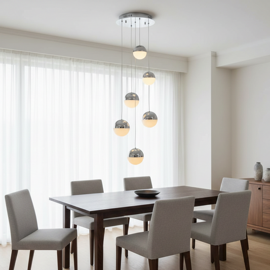 Atomo a 5 luci cromo