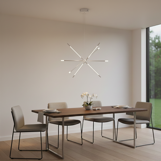 Tubular a 12 luci bianca sospensione
