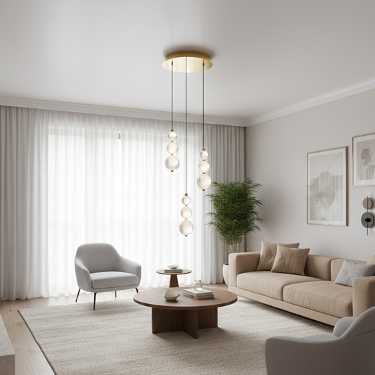 Perla Elegante 3 luci oro