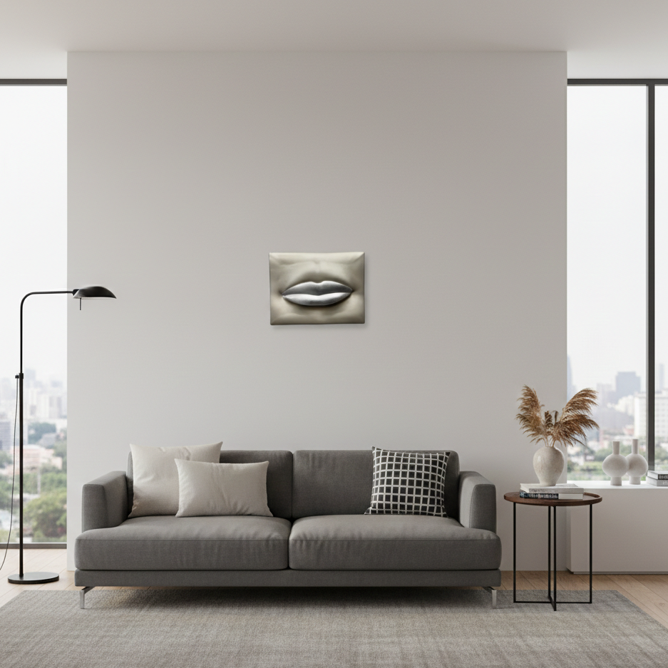 Baciami small quadro champagne L 31,5 H 23,5
