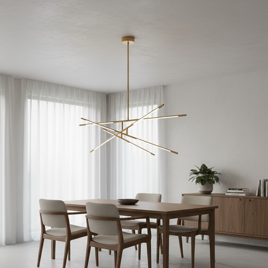 Tubular a 8 luci oro sospensione