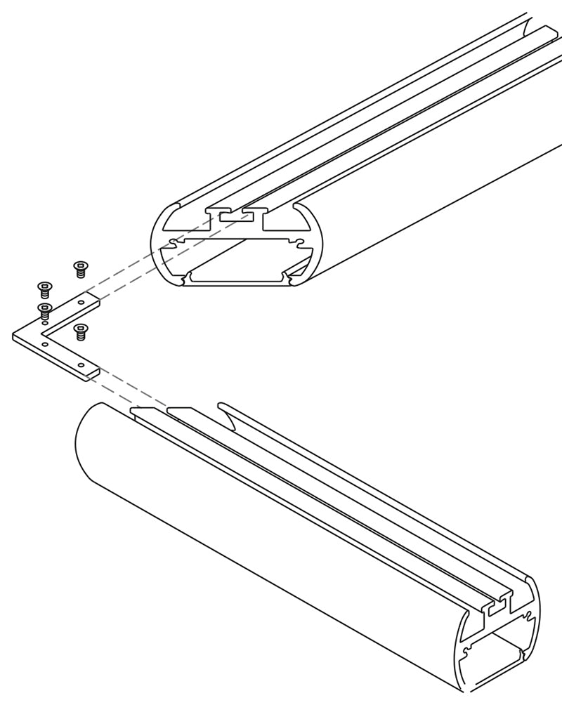 Giunzione piccola angolo per sistemi modulari